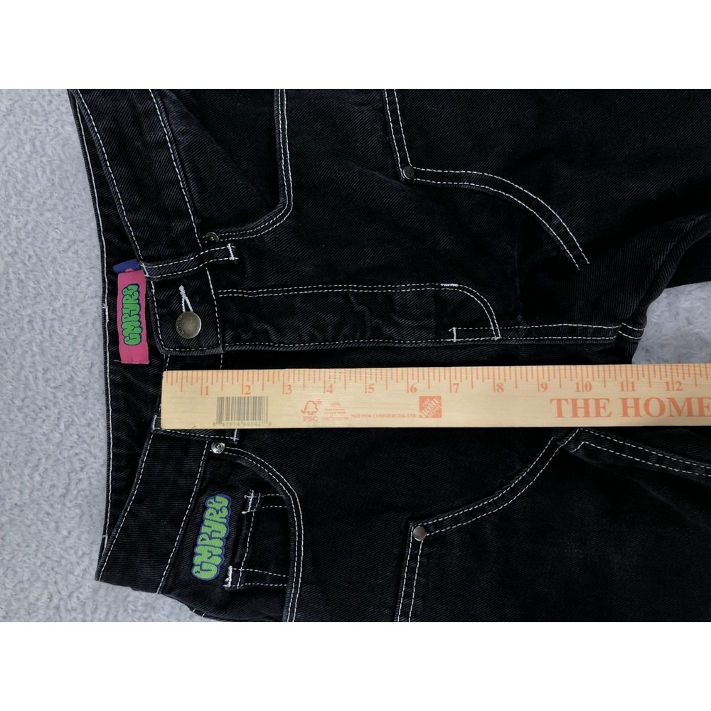 Empyre Jeans Womens 0 (25x29.5) Black Y2K Straight - Picture 14 of 16
